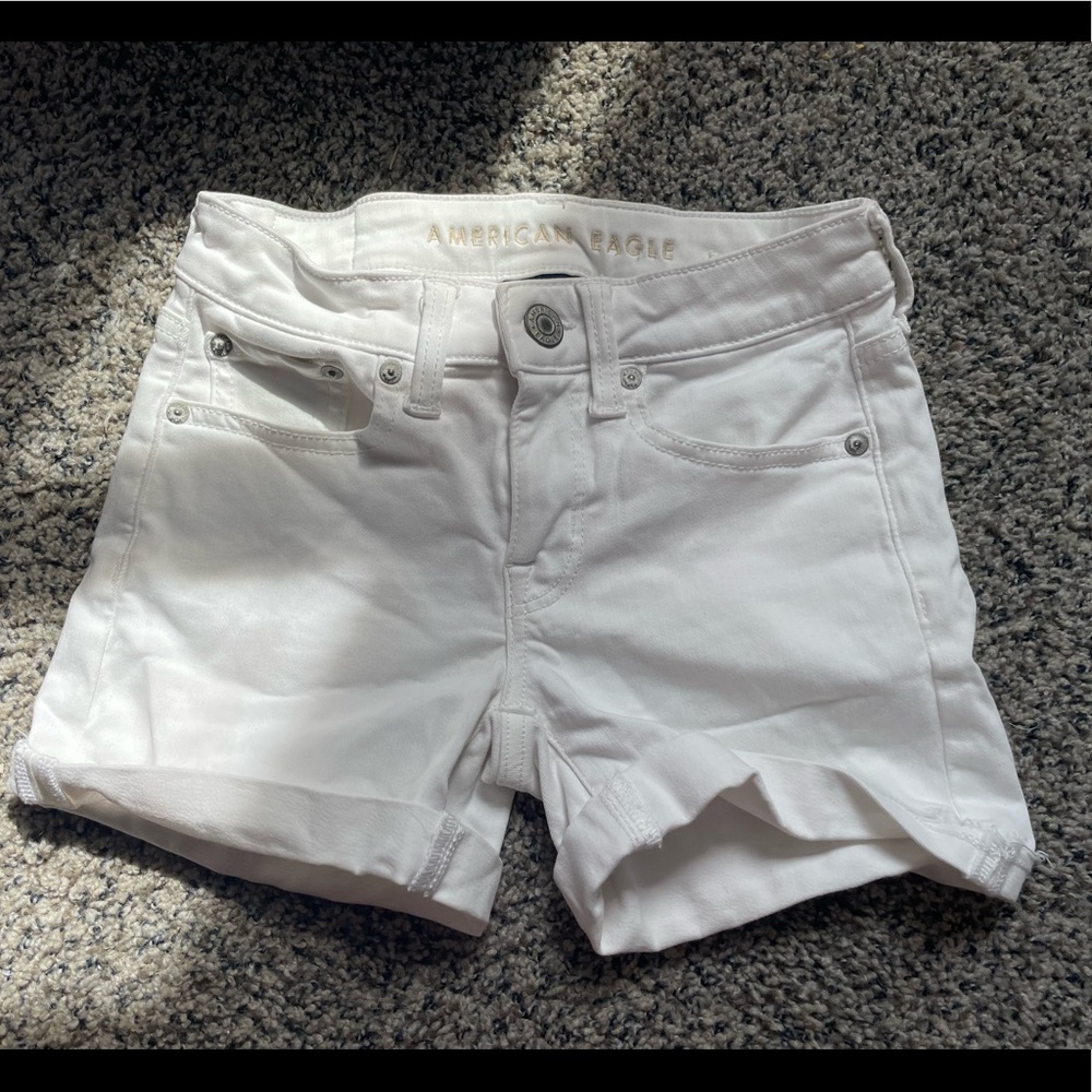american eagle, white shorts, size 00